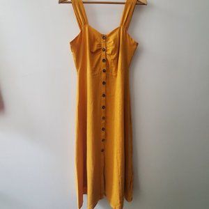 & Other Stories Linen Blend Dress. US 4. Turmeric.